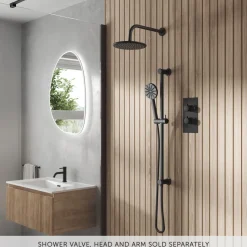 Core Fluted Slide Rail Shower Kit, Shower Handset & Hose with Integrated Elbow