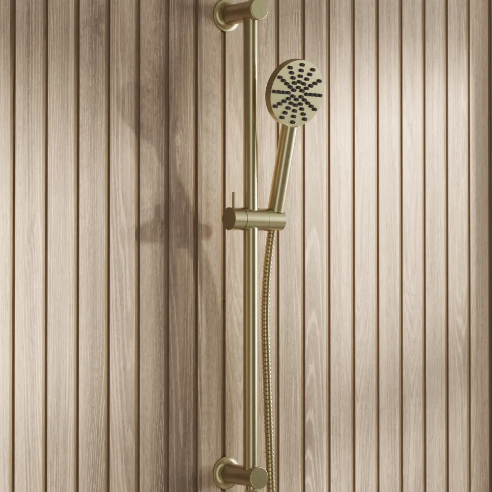 Core Fluted Slide Rail Shower Kit, Shower Handset & Hose with Integrated Elbow