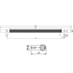 Core Knurled Furniture T-Bar Handle - 320mm Centres