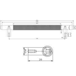 Core Knurled Furniture T-Bar Handle - 192mm Centres