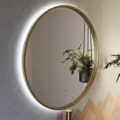 Core LED Illuminated Round Framed Mirror with Demister Pad & Colour Change Lights - 600mm