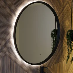 Core LED Illuminated Round Framed Mirror with Demister Pad & Colour Change Lights - 600mm