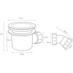 Core 90mm Fast Flow Shower Waste