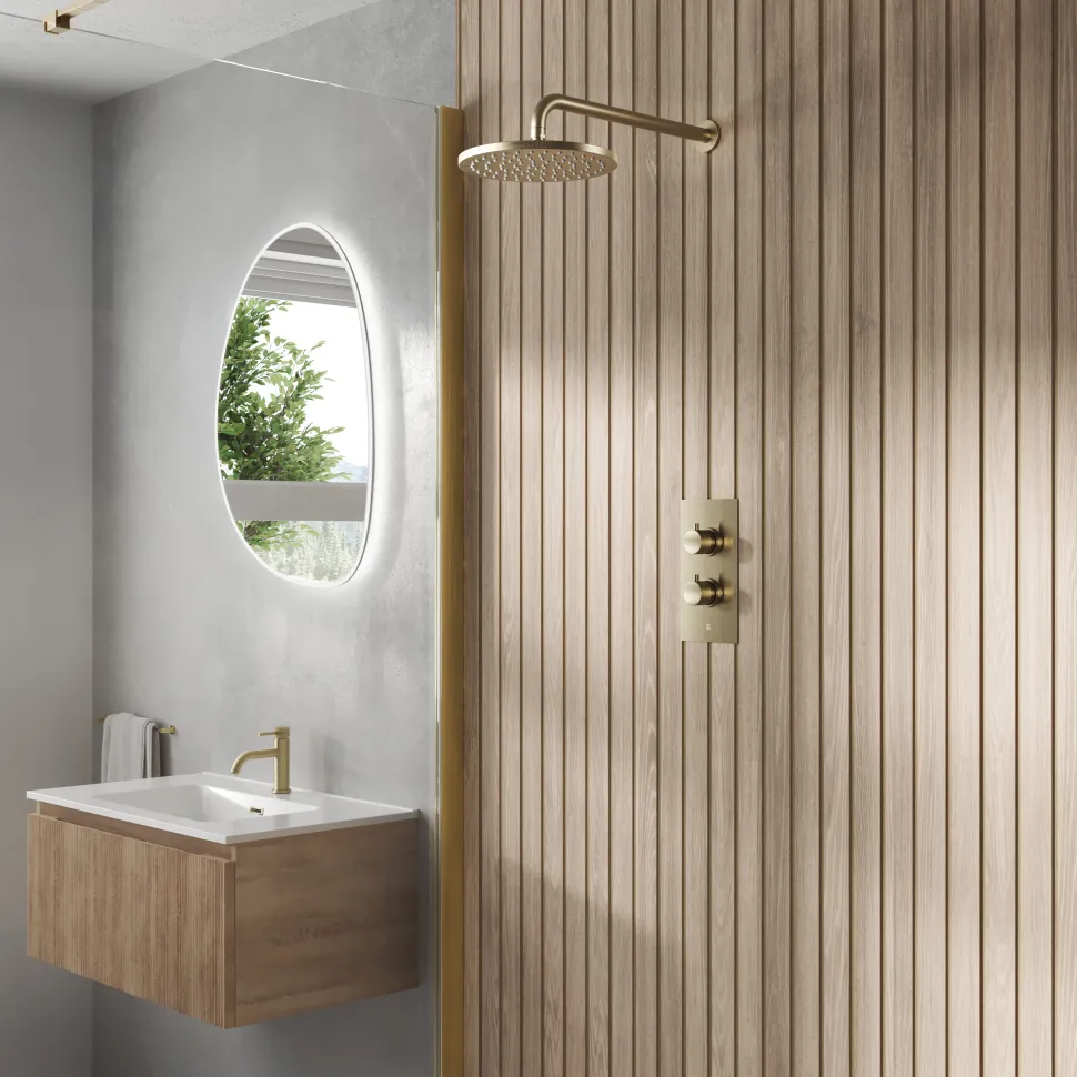 Core 1 Outlet Concealed Shower Valve & Wall Mounted Fixed Shower Head