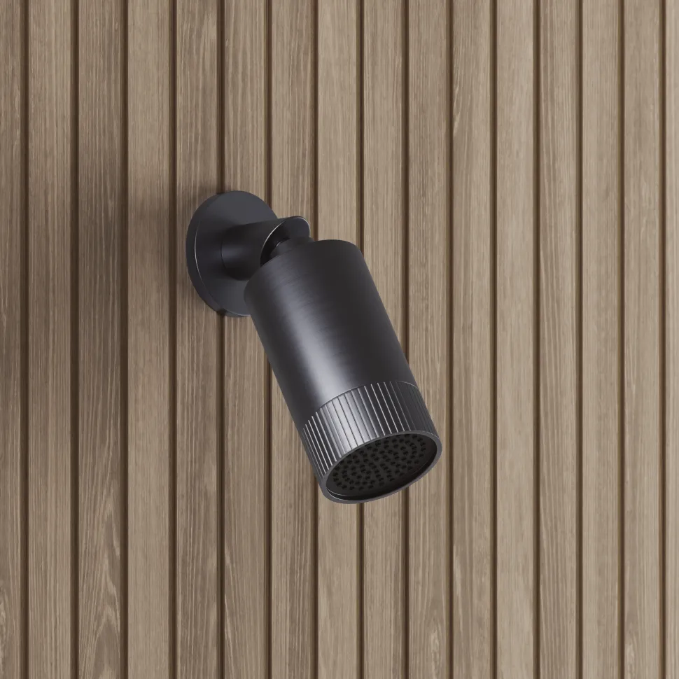 Core 1 Outlet Concealed Shower Valve & Wall Mounted Fluted Spotlight Shower Head