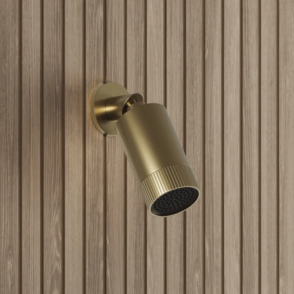 Core 1 Outlet Concealed Shower Valve & Wall Mounted Fluted Spotlight Shower Head