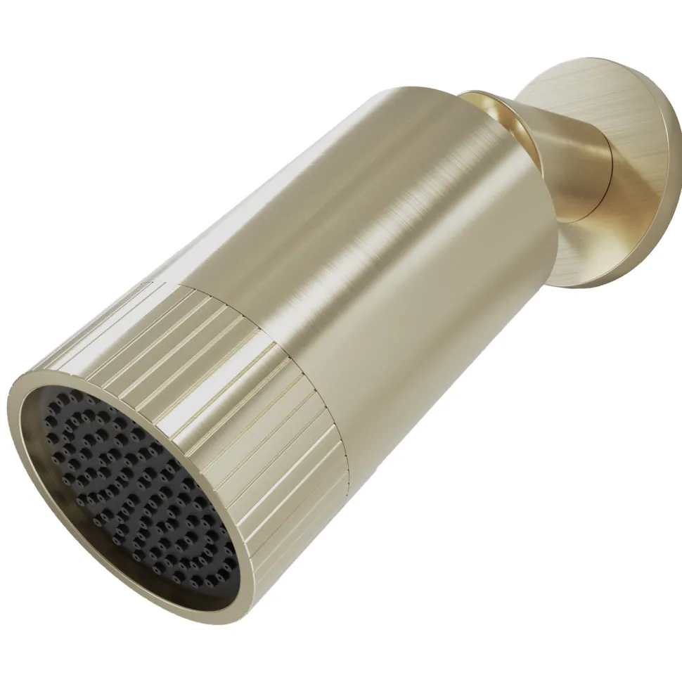 Core 1 Outlet Concealed Shower Valve & Wall Mounted Fluted Spotlight Shower Head