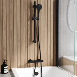 Core 1 Outlet Exposed Thermostatic Bar Valve & Fluted Slide Rail Shower Kit