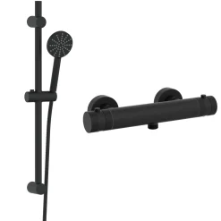 Core 1 Outlet Exposed Thermostatic Bar Valve & Fluted Slide Rail Shower Kit