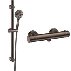 Core 1 Outlet Exposed Thermostatic Bar Valve & Fluted Slide Rail Shower Kit