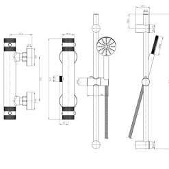 Core 1 Outlet Exposed Thermostatic Bar Valve & Fluted Slide Rail Shower Kit