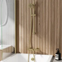 Core 2 Outlet Wall Mounted Bath Shower Mixer with Slide Rail Kit