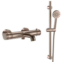 Core 2 Outlet Wall Mounted Bath Shower Mixer with Slide Rail Kit