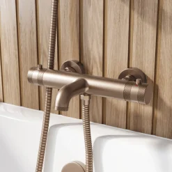 Core 2 Outlet Wall Mounted Bath Shower Mixer with Slide Rail Kit
