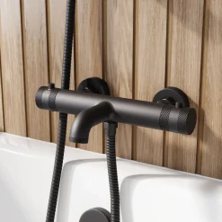 Core 2 Outlet Wall Mounted Bath Shower Mixer with Slide Rail Kit