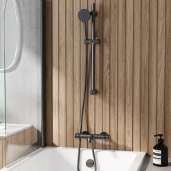 Core 2 Outlet Wall Mounted Bath Shower Mixer with Slide Rail Kit