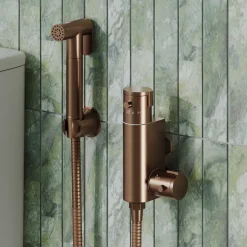 Core Round Douche Kit With Thermostatic Valve - Brushed Bronze
