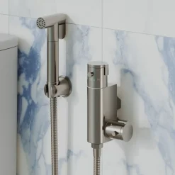 Core Round Douche Kit With Thermostatic Valve - Brushed Nickel