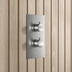 Core Shower Package with 2 Outlet Valve, Fixed Wall Mounted Square Shower Head & Shower Wall Kit