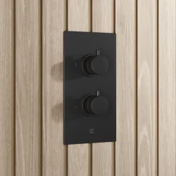 Core Shower Package with 2 Outlet Valve, Fixed Wall Mounted Square Shower Head & Shower Wall Kit