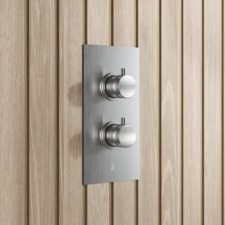Core Shower Package with 2 Outlet Valve, Fixed Wall Mounted Square Shower Head & Shower Wall Kit