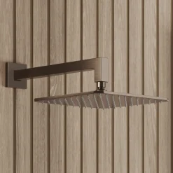 Core Shower Package with 2 Outlet Valve, Fixed Wall Mounted Square Shower Head & Shower Wall Kit