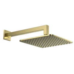 Core Shower Package with 2 Outlet Valve, Fixed Wall Mounted Square Shower Head & Shower Wall Kit
