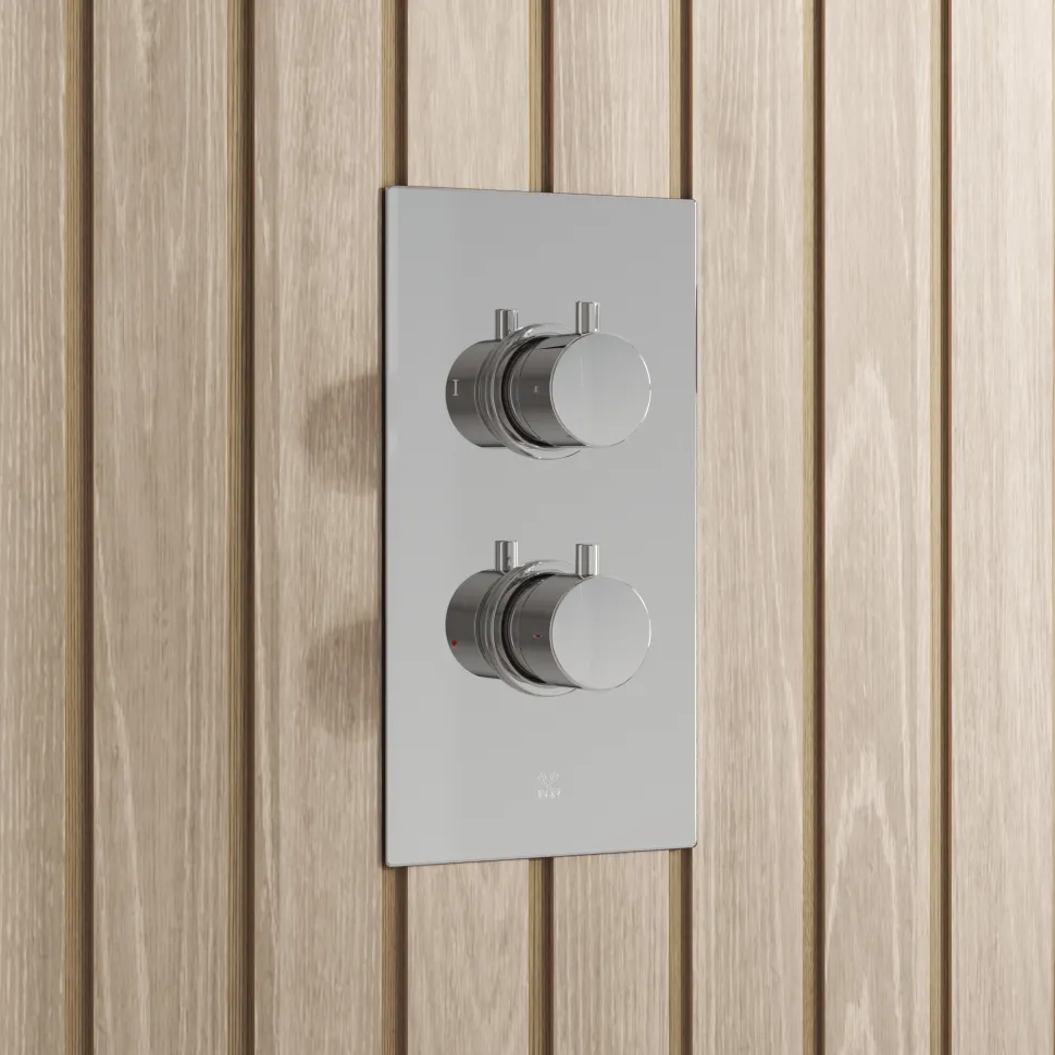 Core Shower Package with 2 Outlet Concealed Valve, Shower Head & Fluted Handset Slide Rail Kit