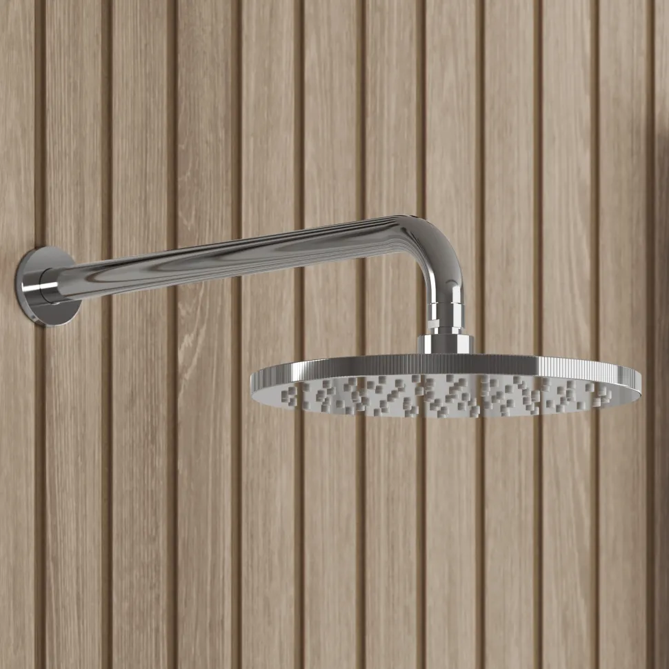 Core Shower Package with 2 Outlet Concealed Valve, Shower Head & Fluted Handset Slide Rail Kit
