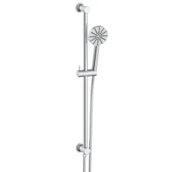 Core Shower Package with 2 Outlet Concealed Valve, Shower Head & Fluted Handset Slide Rail Kit