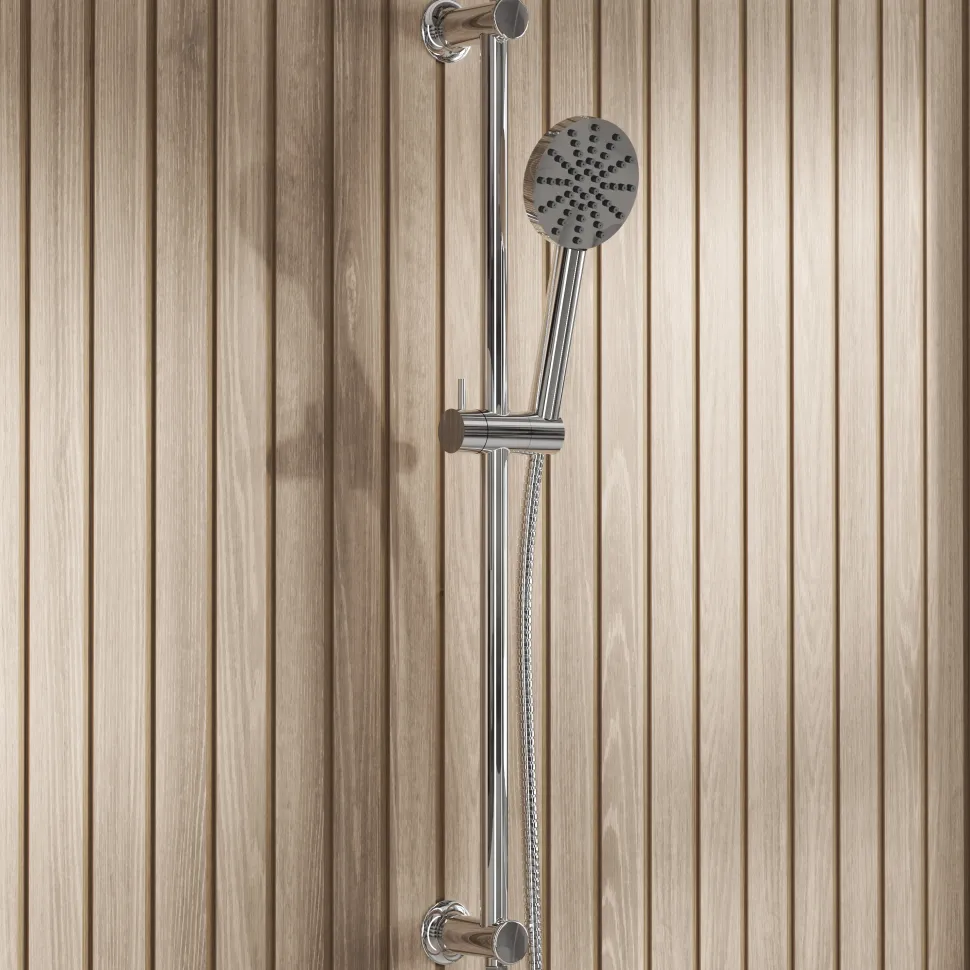 Core Shower Package with 2 Outlet Concealed Valve, Shower Head & Fluted Handset Slide Rail Kit