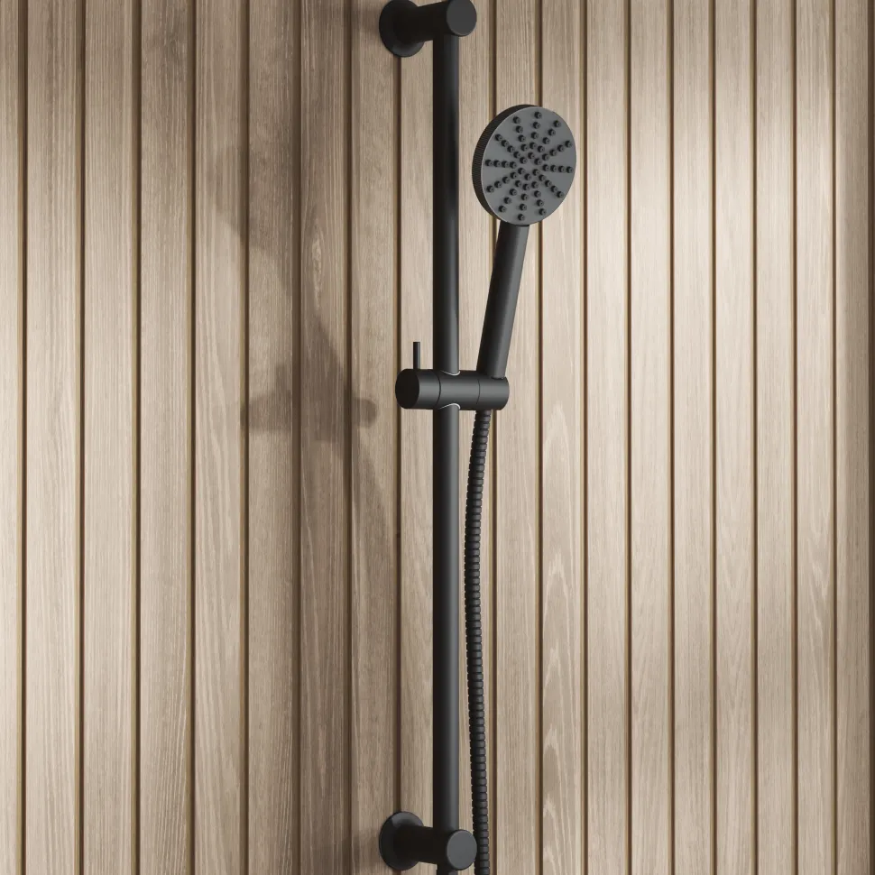 Core Shower Package with 2 Outlet Concealed Valve, Shower Head & Fluted Handset Slide Rail Kit