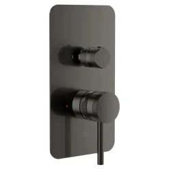 Core Shower Package with 2 Outlet Manual Valve, Fixed Wall Mounted Shower Head & Fluted Handset Slide Rail Kit
