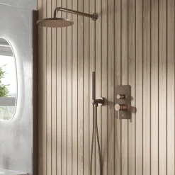 Core Shower Package with 2 Outlet Manual Valve, Fixed Wall Mounted Shower Head & Shower Kit