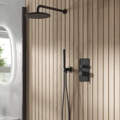 Core Shower Package with 2 Outlet Manual Valve, Fixed Wall Mounted Shower Head & Shower Kit