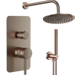 Core Shower Package with 2 Outlet Manual Valve, Fixed Wall Mounted Shower Head & Shower Kit