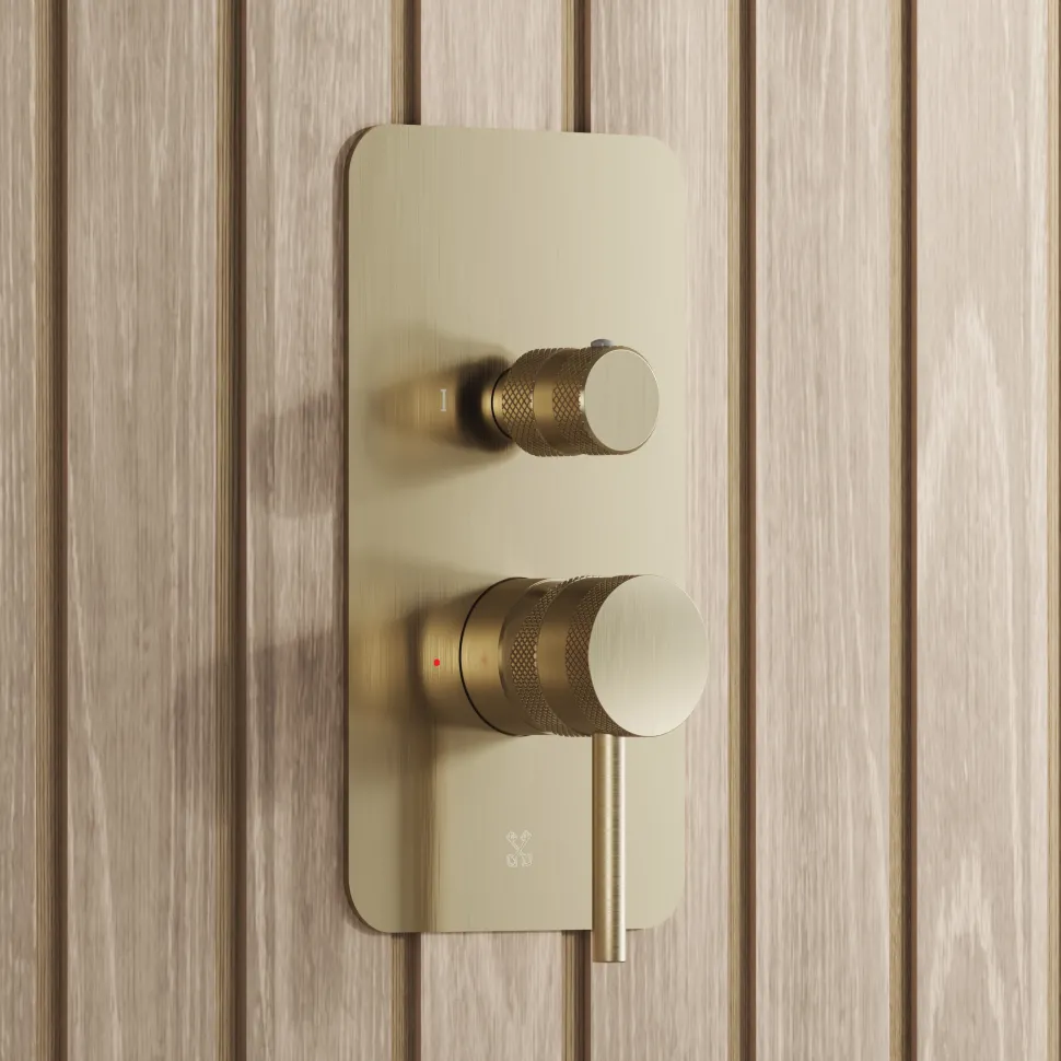 Core Shower Package with 2 Outlet Manual Valve, Fixed Wall Mounted Shower Head & Shower Kit