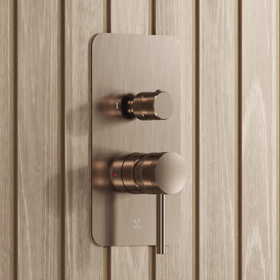 Core Shower Package with 2 Outlet Manual Valve, Fixed Wall Mounted Shower Head & Shower Kit