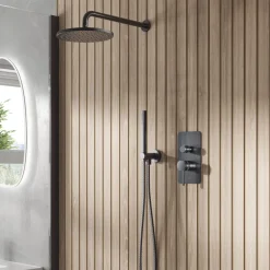 Core Shower Package with 2 Outlet Manual Valve, Fixed Wall Mounted Shower Head & Shower Kit
