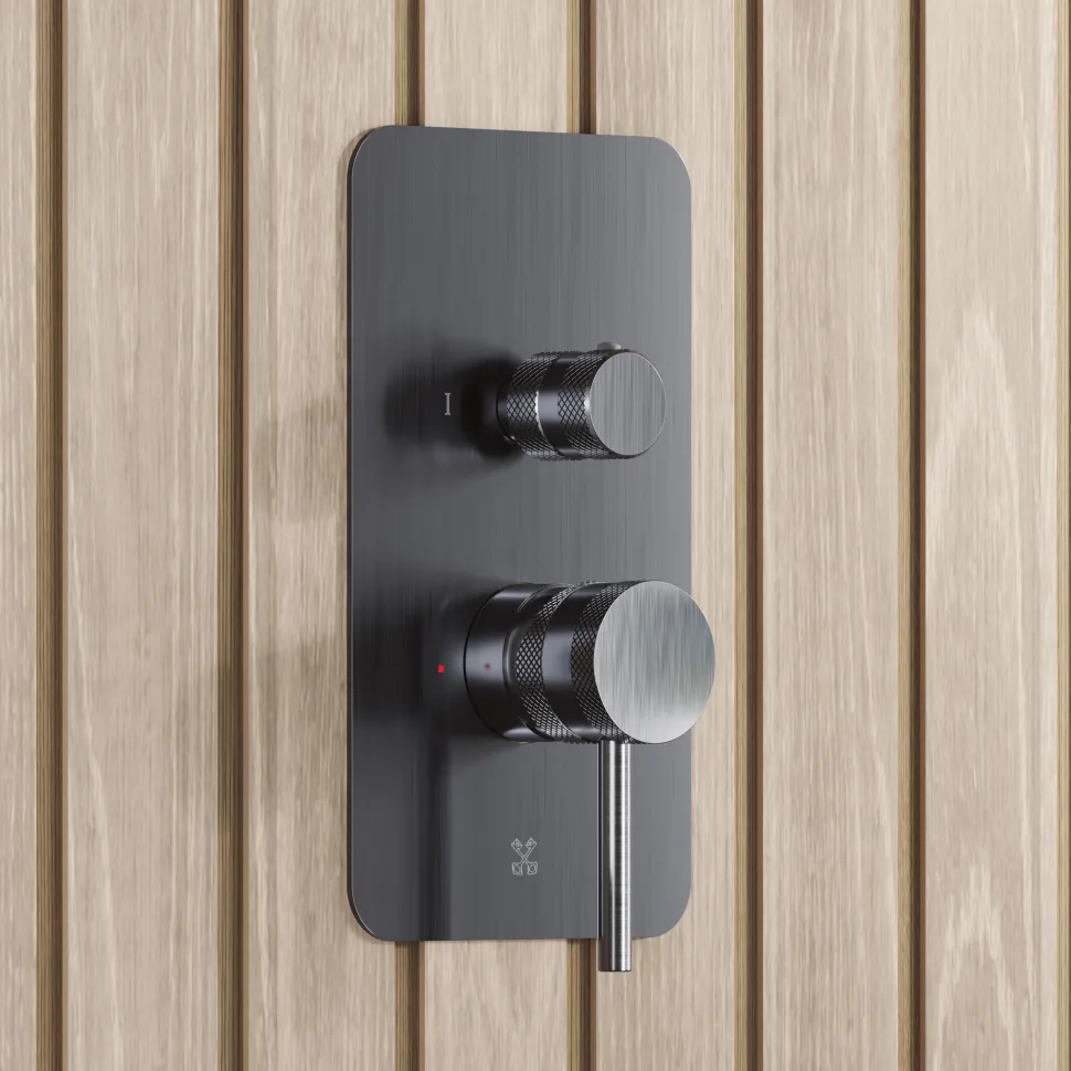 Core Shower Package with 2 Outlet Manual Valve, Fixed Wall Mounted Shower Head & Shower Kit