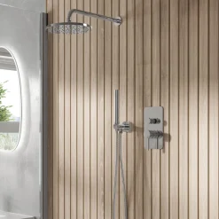 Core Shower Package with 2 Outlet Manual Valve, Fixed Wall Mounted Shower Head & Shower Kit