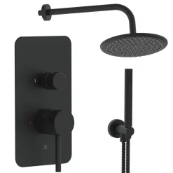 Core Shower Package with 2 Outlet Manual Valve, Fixed Wall Mounted Shower Head & Shower Kit