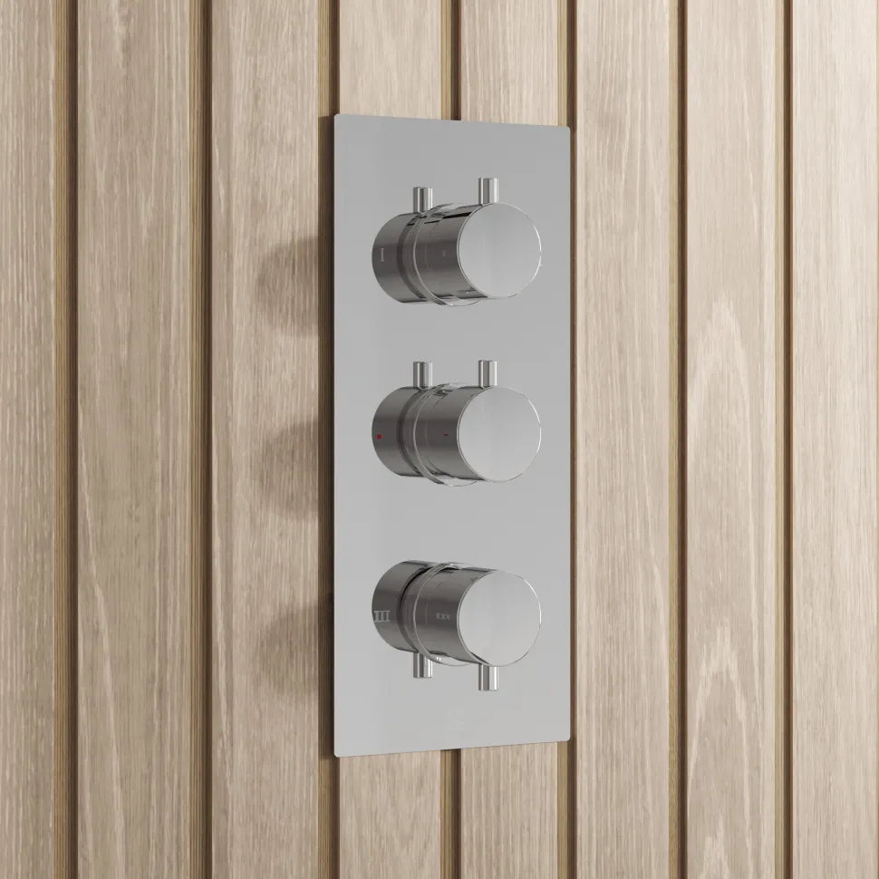 Core Shower Package with 3 Outlet Valve, Fixed Shower Head, Kit & Overflow Bath Filler