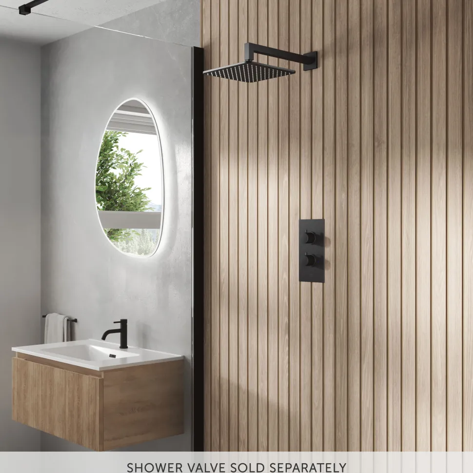 Core Square Fixed Shower Head with Arm