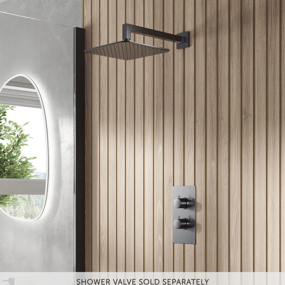Core Square Fixed Shower Head with Arm