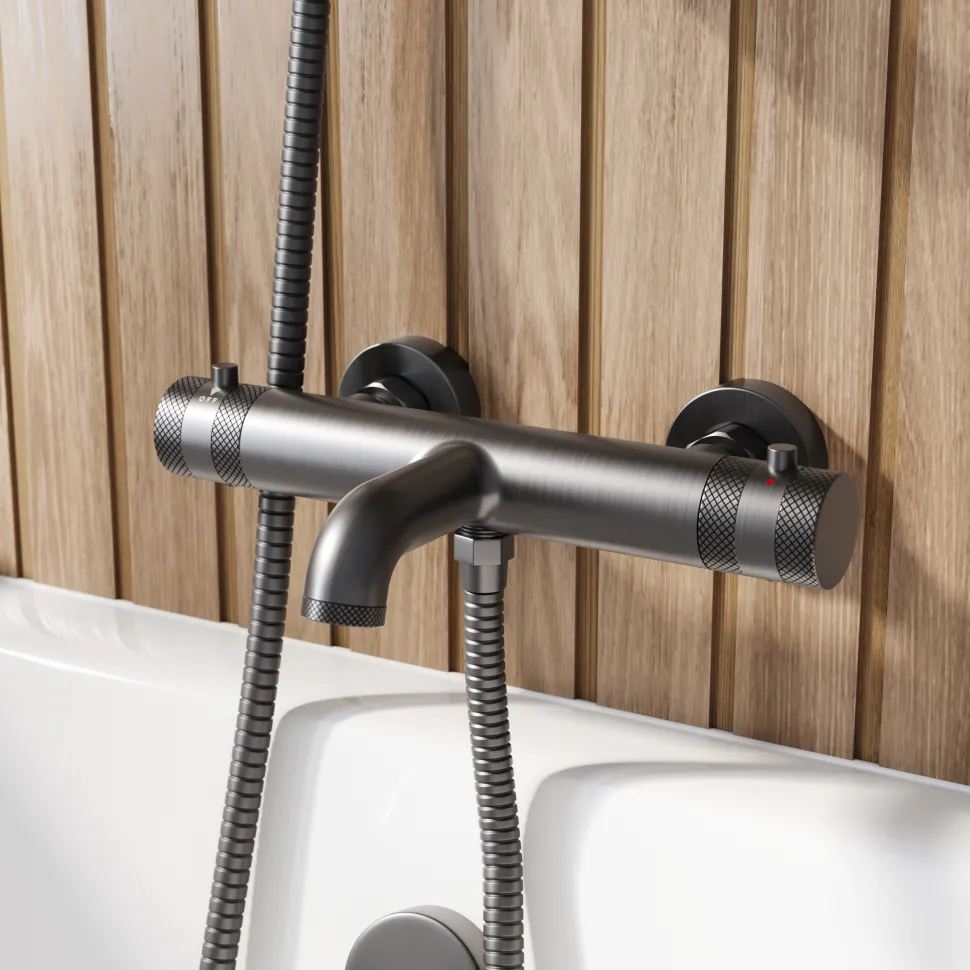Core Wall Mounted 2 Outlet Thermostatic Bath Shower Mixer Tap