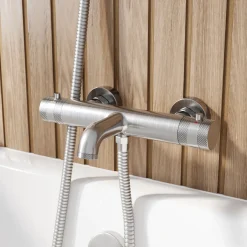 Core Wall Mounted 2 Outlet Thermostatic Bath Shower Mixer Tap