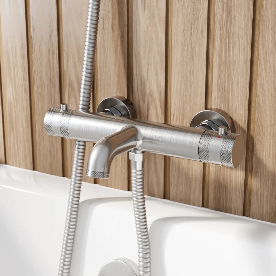 Core Wall Mounted 2 Outlet Thermostatic Bath Shower Mixer Tap