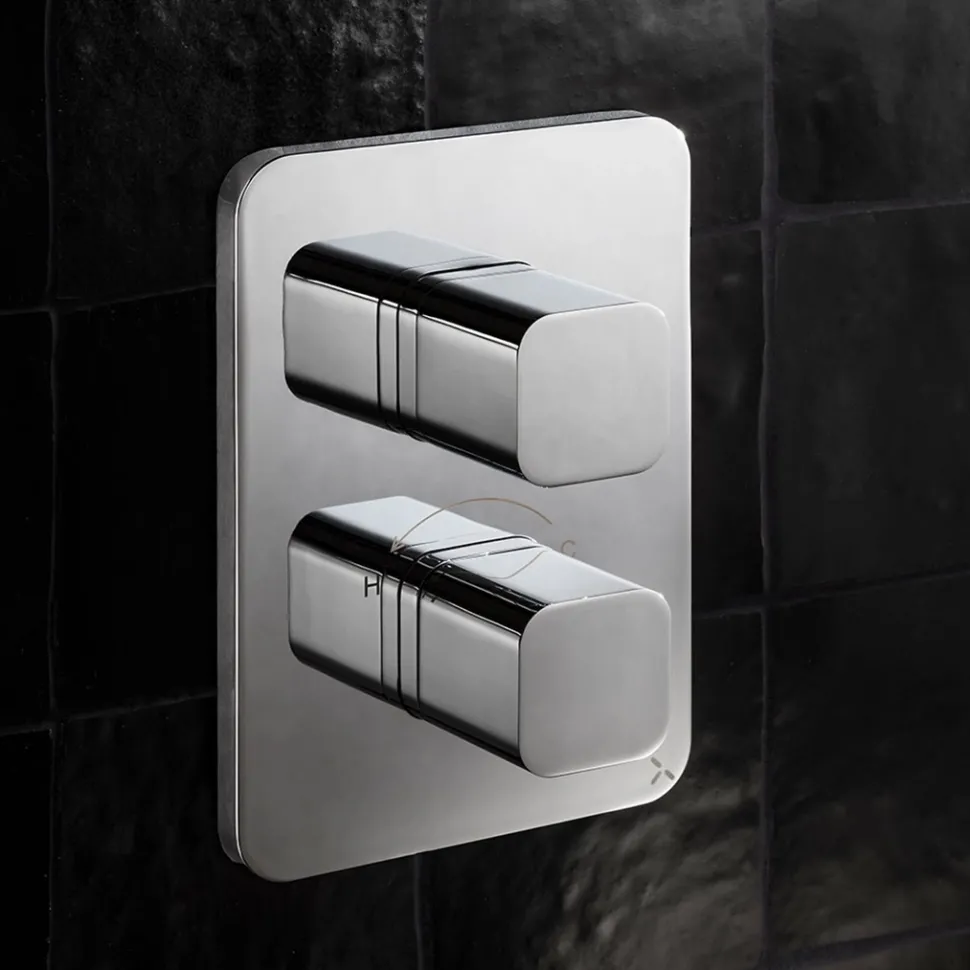 Crosswater Atoll/Glide II 3 Outlet Concealed Thermostatic Shower Valve - Crossbox Technology - Polished Chrome