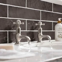 Crosswater Belgravia Crosshead Cloakroom Basin Pillar Taps - Chrome